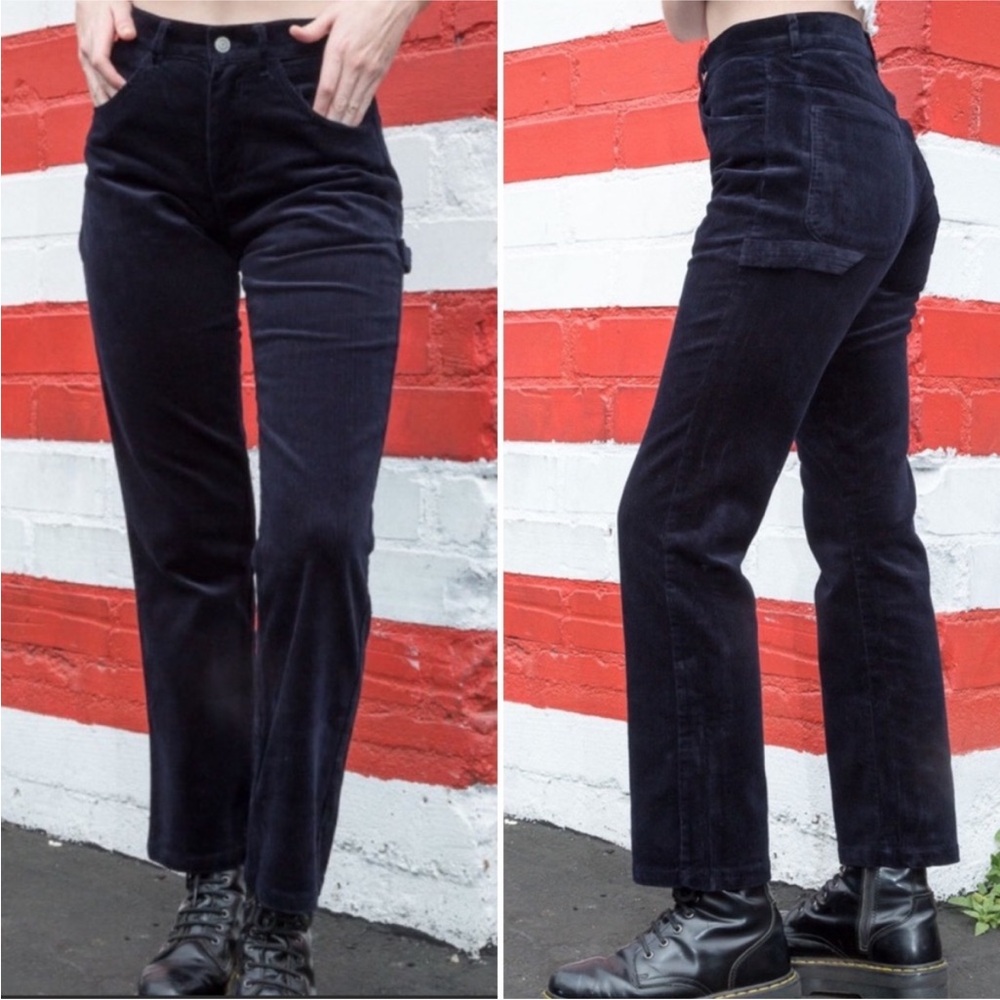 John Galt Navy Blue Corduroy Carpenter Straight Leg Pants Size S